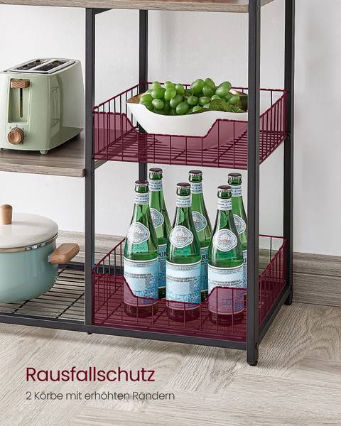 Etagère de cuisine Vienne Noir - Bois manufacturé - 80 x 95 x 35 cm
