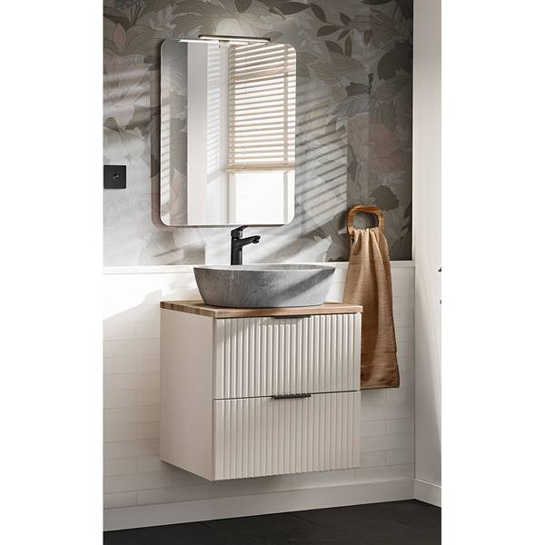 Badmöbel-Set ADELAIDE-56-54 2er-Set Beige - Holzwerkstoff - 60 x 200 x 47 cm