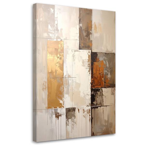 Wandbild Abstrakte Motive Beige - Polyester - 80 x 120 x 3 cm