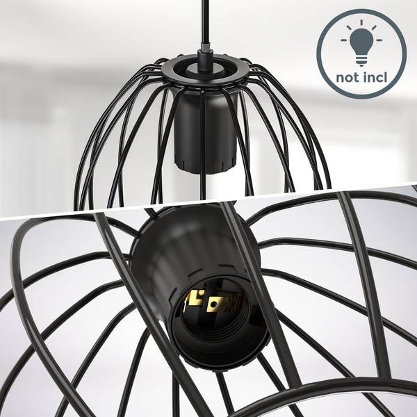 Pendellampe BKL1461 Schwarz - ABS - 18 x 112 x 70 cm