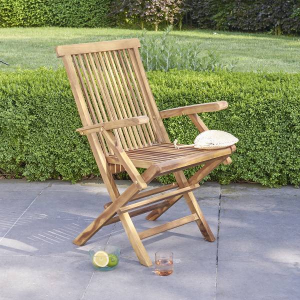 Klappbarer Gartensessel BALI Braun - Massivholz - 54 x 89 x 60 cm