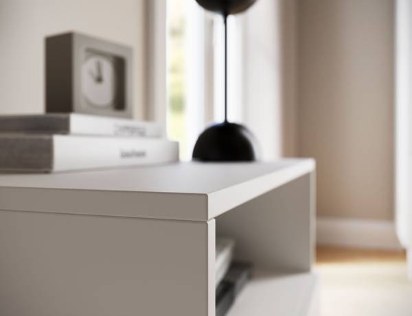 Nachttisch Savona Weiß - Holzwerkstoff - 60 x 55 x 40 cm