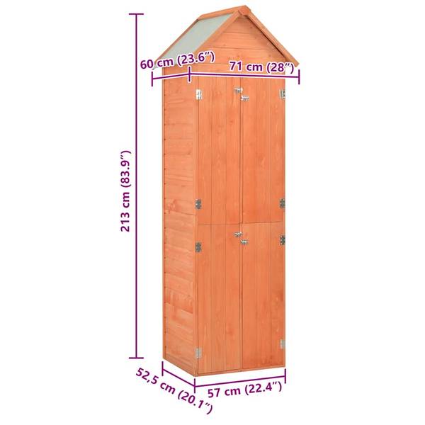 Geräteschuppen 170649 Braun - Holzwerkstoff - Metall - 60 x 213 x 71 cm
