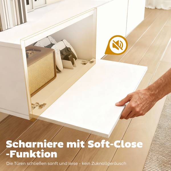 TV Schrank 83B-592V90WT Weiß - Holzwerkstoff - 32 x 30 x 180 cm