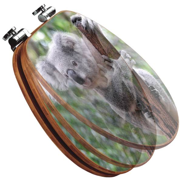 WC-Sitz mit Absenkautomatik Koala Bambus - Holzwerkstoff - 38 x 5 x 49 cm