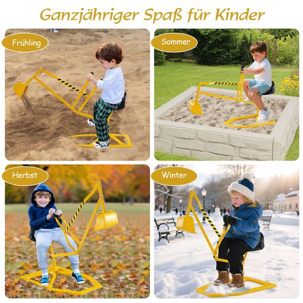 Sitzbagger FE32470 Gelb - Metall - 40 x 64 x 112 cm