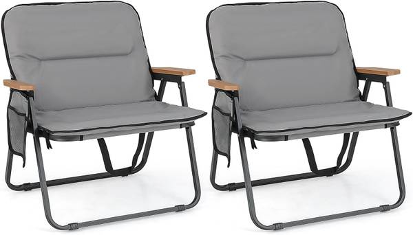 Campingstuhl ZB33126SD-4DE(2er-Set) Grau - Metall - 59 x 71 x 68 cm