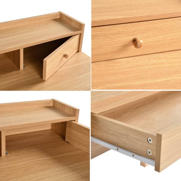 Schreibtisch DEVAKI LT WD Braun - Holzwerkstoff - 50 x 90 x 100 cm