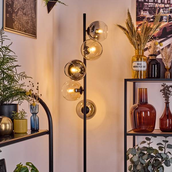 Stehlampe Cesaro Braun - Grau - Metall - 17 x 160 x 83 cm