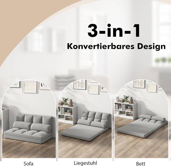 Schlafsofa TH32783 Grau - Textil - 102 x 54 x 72 cm