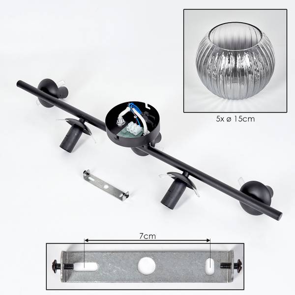 Deckenleuchte Fossobiubo Grau - Metall - 24 x 16 x 110 cm