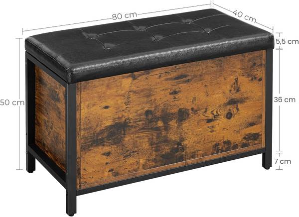 Tabouret 100679 Imitation cuir / Métal - Marron