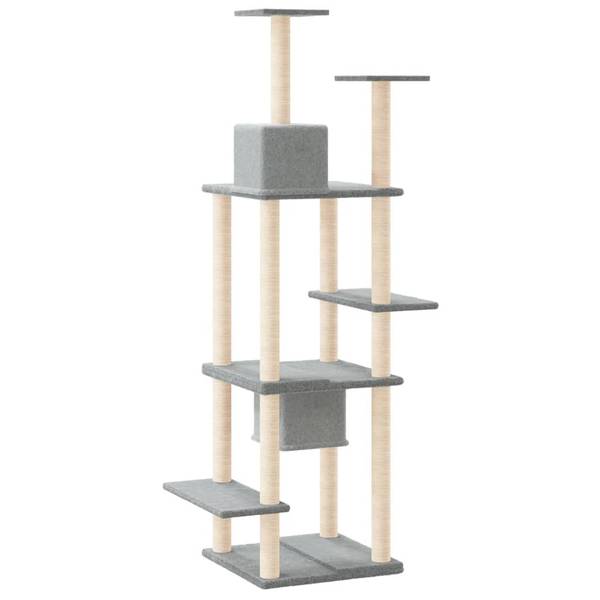Kratzbaum 3016012 Grau - Holzwerkstoff - Textil - 52 x 176 x 78 cm