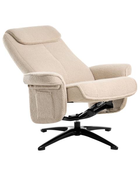 Fauteuil de relaxation GERAS Beige - Noir - Fibres naturelles - 81 x 86 x 89 cm