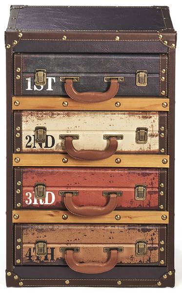 Kofferregal RETRO4 Braun - Kunstleder - 30 x 63 x 40 cm
