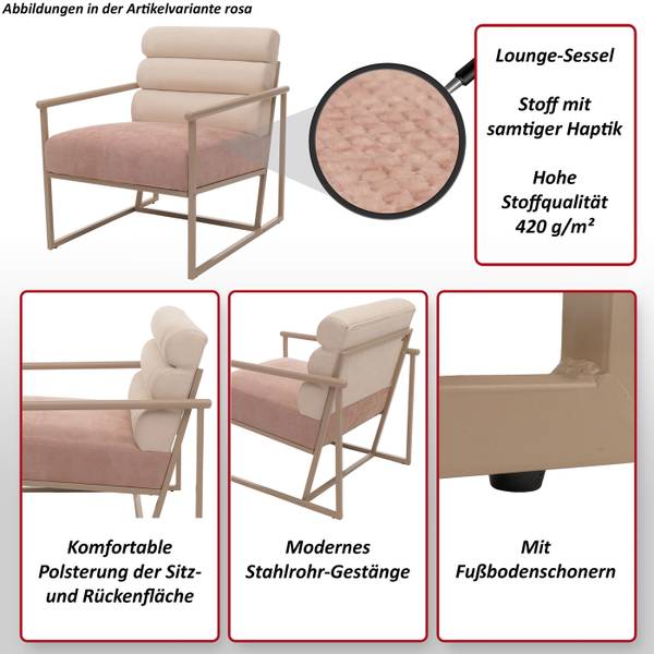 Fauteuil lounge O38 Rosé