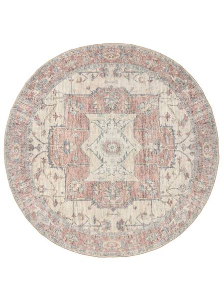 Tapis Lorenzo Rouge - Blanc - Polyester - 240 x 1 x 240 cm