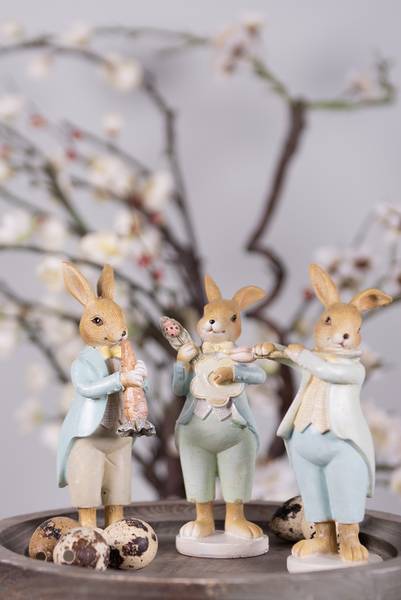 Figur Kaninchen DekoEaster-Charlie Braun - Kunststoff - 5 x 15 x 7 cm