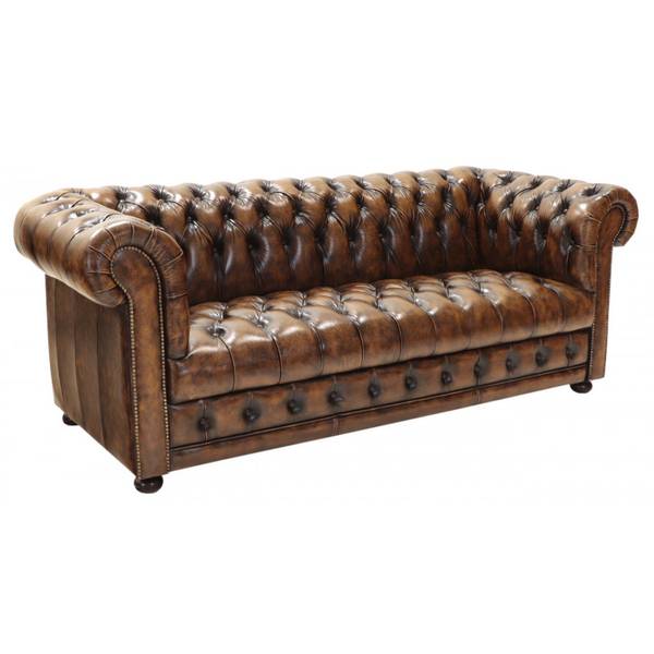 Zweisitzer-Sofa Manchester Braun - Massivholz - 165 x 77 x 89 cm
