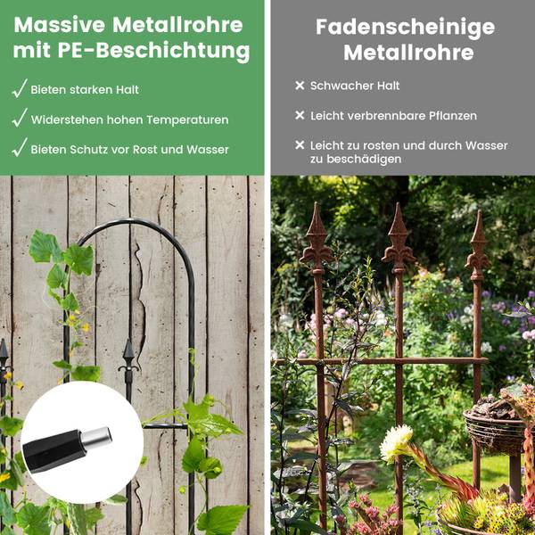 Garten-Spalier SF6494DE Schwarz - Metall - 1 x 186 x 146 cm