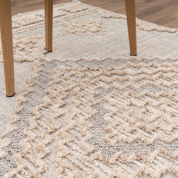 Kurzflorteppich Adelaide 694 Weiß - Textil - 120 x 170 cm