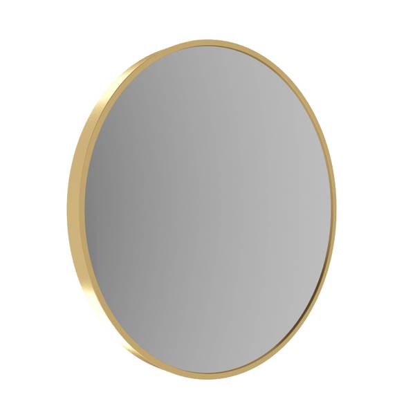 Schmink Spiegel rund Wandspiegel gold Gold - Glas - 60 x 60 x 4 cm