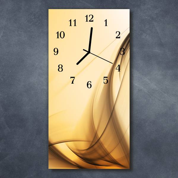 Wanduhr Abstrakt Beige Beige - Glas - 30 x 60 x 1 cm