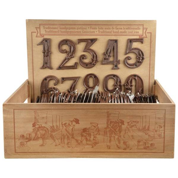 Hausnummer aus Gusseisen (0 bis 11) 4x7x Metall - 7 x 12 x 1 cm
