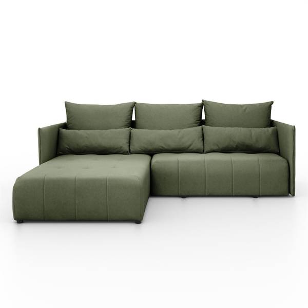 Ecksofa APOLLO L mit Schlaffunktion Grün - Polyester - 246 x 93 x 188 cm