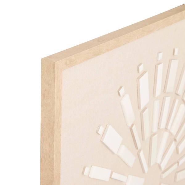 Relief-Leinwand HOURIA Beige - Holzwerkstoff - 3 x 78 x 78 cm