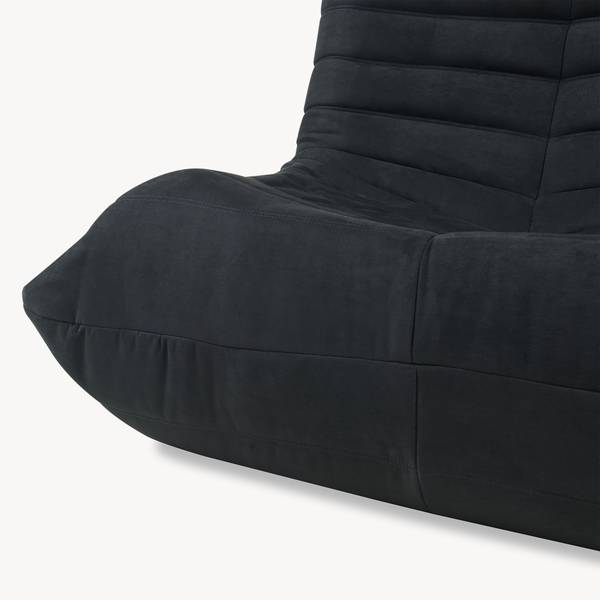 Bodensessel Kodsø Schwarz - Kunstleder - Textil