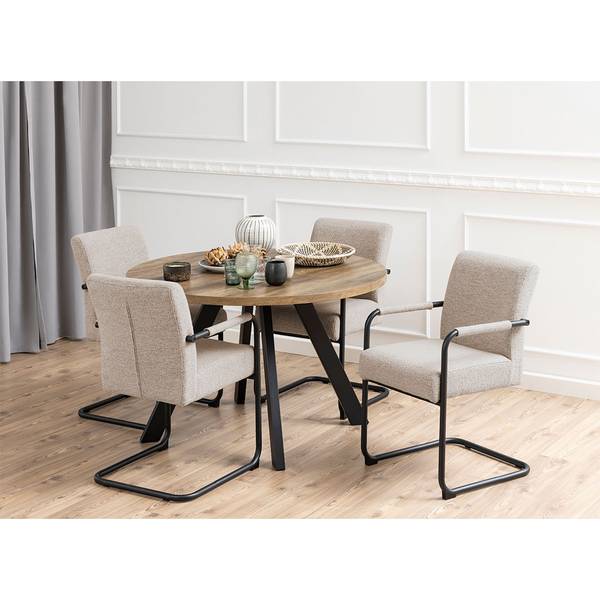 Eettafel Zalida bruin - deels massief hout - 210 x 75 x 120 cm