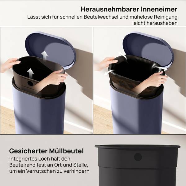 Mülleimer 851-060V00GY Grau - Metall - 31 x 61 x 37 cm