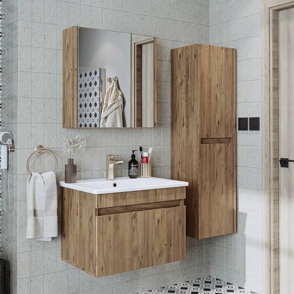Badmöbel Set ATRIA-65 4-teilig Eiche Antik Dekor