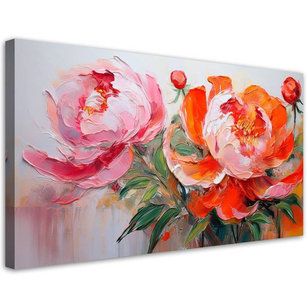 Wandbild pfingstrosen blumen 80 x 40 cm