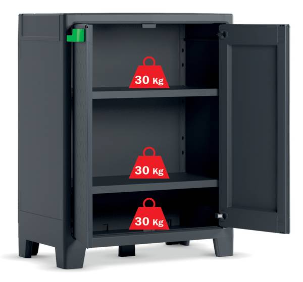 Kunststoffschrank Moby Schwarz - Kunststoff - 44 x 100 x 80 cm