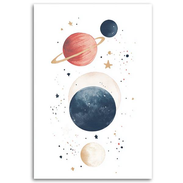 Afbeelding, Planeten Kosmos Boho 70 x 100 cm