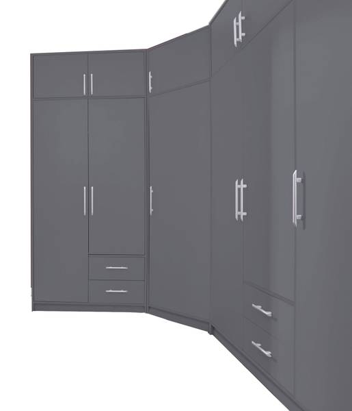 Schrankkombination SMART Grau - Holzwerkstoff - 245 x 230 x 195 cm