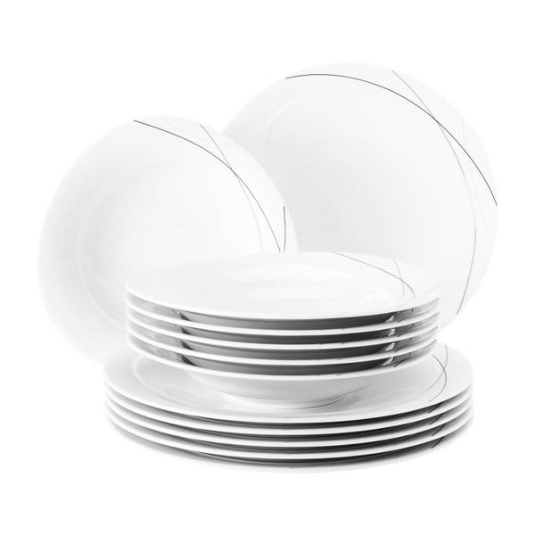 Tafelservice Trio Highline 12-teilig Weiß - Pinie - 33 x 24 x 33 cm