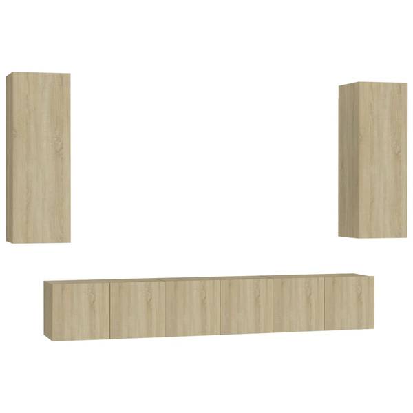 TV-Schrank 5er Set D822 Braun - Holzwerkstoff - 30 x 30 x 60 cm