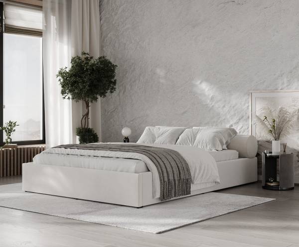 Polsterbett SOLVO mit Stauraum Paros Creme - Liegefläche Breite: 160 cm