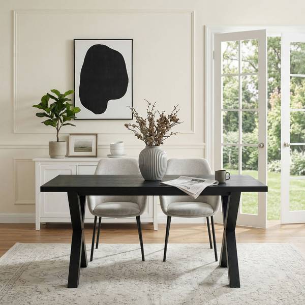 Esstisch OSIMO Schwarz - Holzwerkstoff - 160 x 77 x 80 cm