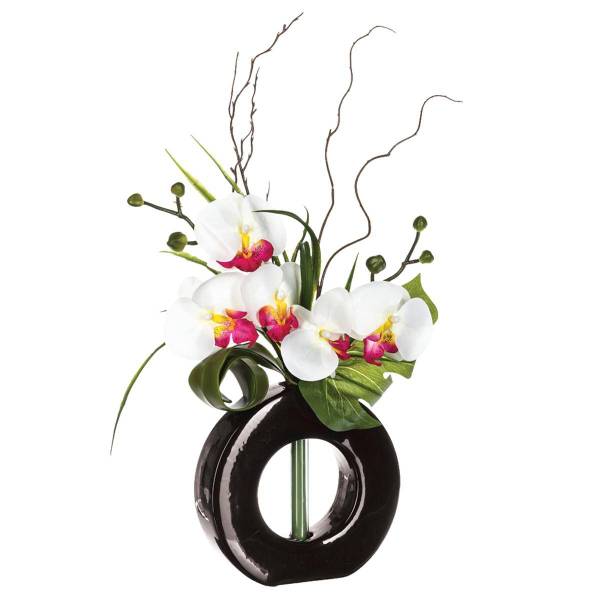 Zusammensetzung künstlicher ORCHIDEE Keramik - 17 x 44 x 23 cm