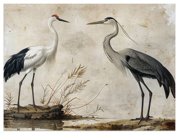 Fototapete Vögel Kranich Reiher Fluss 500 x 350 x 350 cm