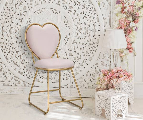 Stuhl Heart Pink - Metall - 37 x 80 x 47 cm