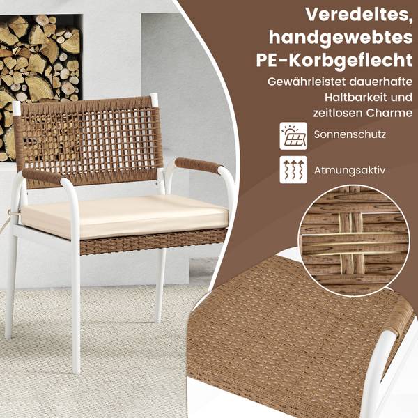 Gartenmöbel-Set ZB34978NQ 4-tlg. Braun - Rattan - 630 x 82 x 112 cm