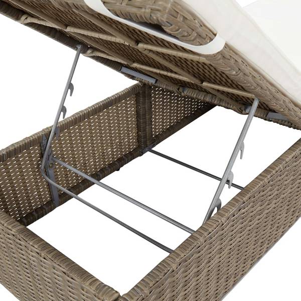 Gartenliege M607039 Braun - Polyrattan - 60 x 84 x 198 cm