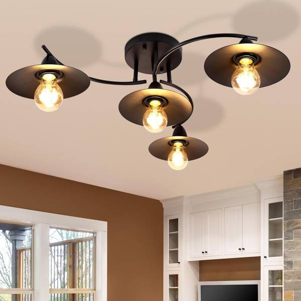 LED Plafondlamp Quirin zwart - metaal - 57 x 19 x 61 cm