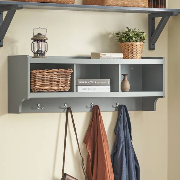 Wandgarderobe FHK28-HG Grau - Holzwerkstoff - 100 x 35 x 25 cm