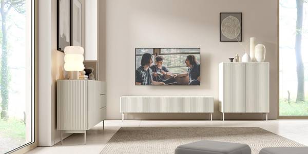 Hoge ladekast TUTTI beige - plaatmateriaal op houtbasis - 99 x 123 x 40 cm